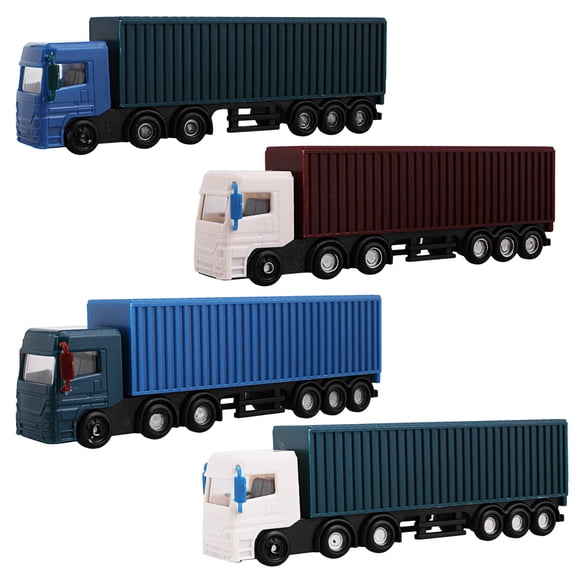4Pcs Model Container Truck Figure 1:100/1:150/1:200 HO Scale Building Scenery Layout