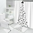 4Pcs Modern Geometric Shower Curtain Marble Texture Stripe Black White