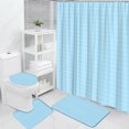 4Pcs Modern Geometric Shower Curtain Striped Simple Square Abstract