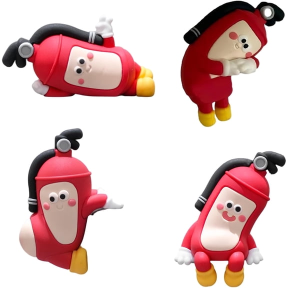 4Pcs Monitor Decor Mini Resin Figurines, Cute Desk Figurines Computer Monitor Decor, 3D Craft Sculpture Statues for Office Desk, Car Dashboard