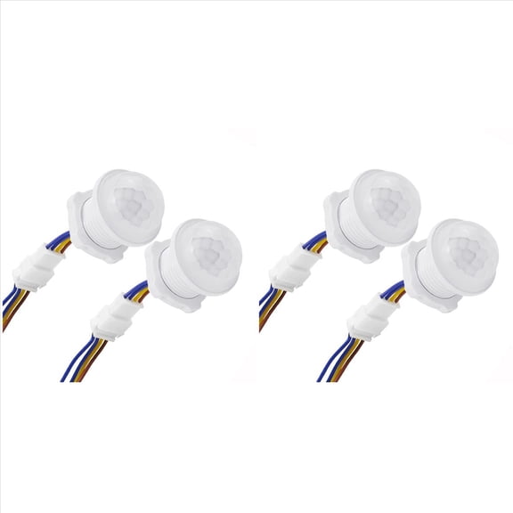 4Pcs Motion Sensor Light Switch 110-220V PIR Smart Detection Time Delay Adjustable Infrared Induction Detector