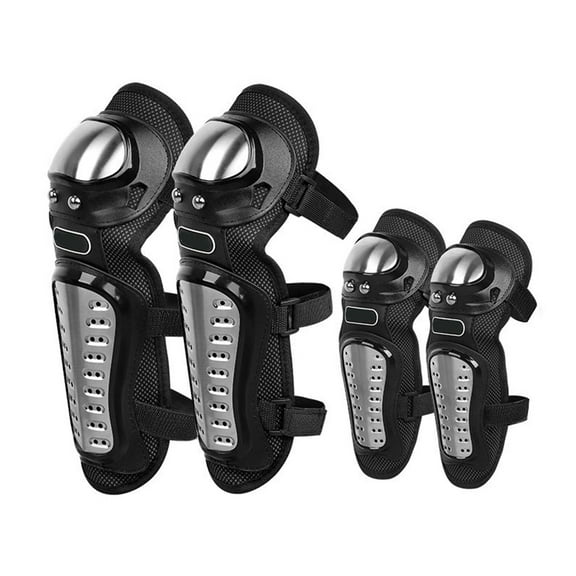 4Pcs Motorcycle Knee Pads Elbow Guards Motocross Knee Shin Pads Protector Stainless Steel for for Motocross ATV Skating Mountain Bike