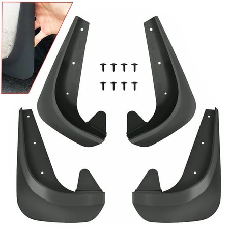 4Pcs Mud Flaps, Black Front and Rear Car Truck Mud Flaps, Mud Splash Guards Mudflaps for Cars Trucks