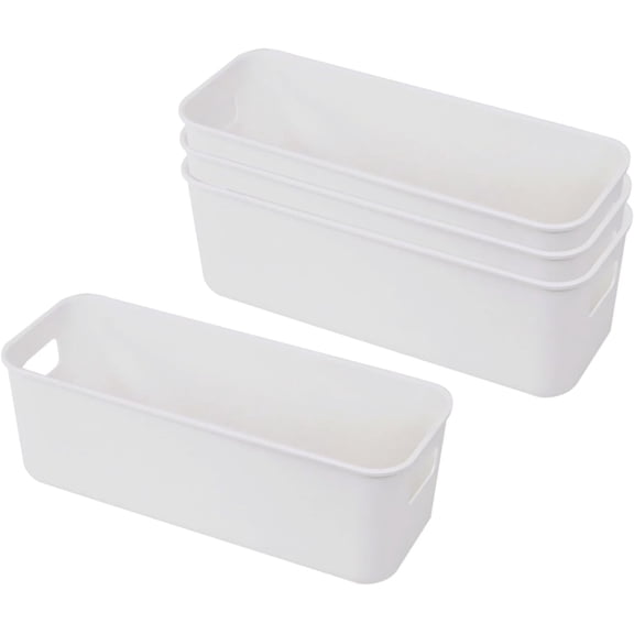 4Pcs Multi-functional Storage Basket,11x3.9x3.7In Storage Containers with Handles,Medicine Organizer for School,Home,Bedrooms