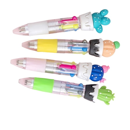 4Pcs Multicolor Ballpoint Pen 4 Color-in-1 Ballpoint Pen 0.7MM for Journaling