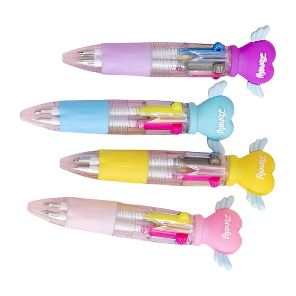 4Pcs Multicolored Ballpoint Pen 4-Color-in-1 Writing Pens Retractable Multicolored Pens for Journaling Color Coding
