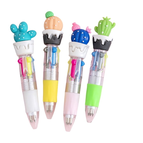 4Pcs Multicolored Ballpoint Pen 4-Color-in-1 Writing Pens Retractable Multicolored Pens for Journaling Color Coding