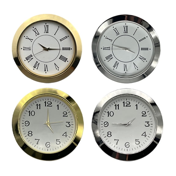 Set of 4 55mm Quartzs Clock Face Insert Inlaid with Arabic and Roman Numerals for Home and Clock Repair Decors
