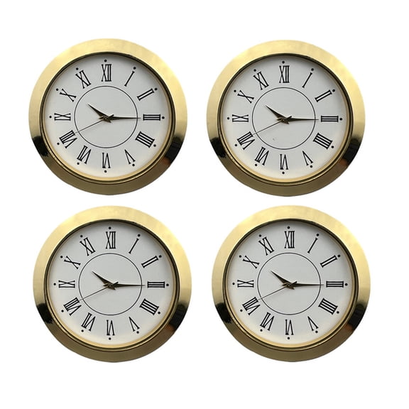 Set of 4 55mm Quartzs Clock Face Insert Inlaid with Arabic and Roman Numerals for Home and Clock Repair Decors
