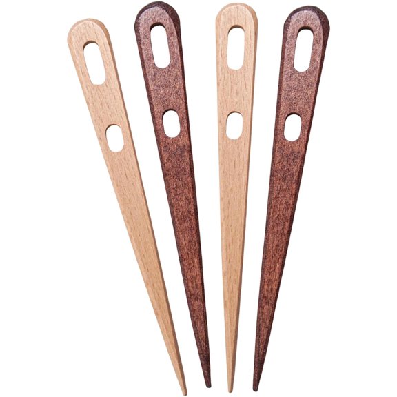 4Pcs Multipurpose Large Two-Eyed Nalbinding Needle Tapestry Needle for Weaving, Knitting, and Crochet Handmade Binding Tool in Beech Wood