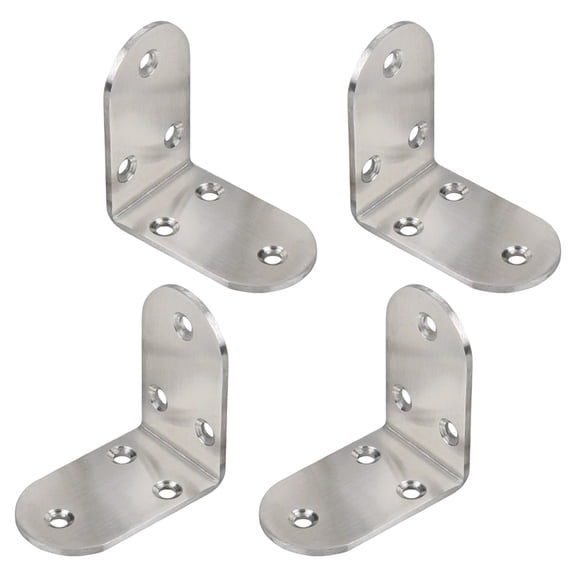 4Pcs Multipurpose Stainless Steel Right Angles Brackets 3 Hole Fixing Plates L Shaped Angles Code Connector Replacement