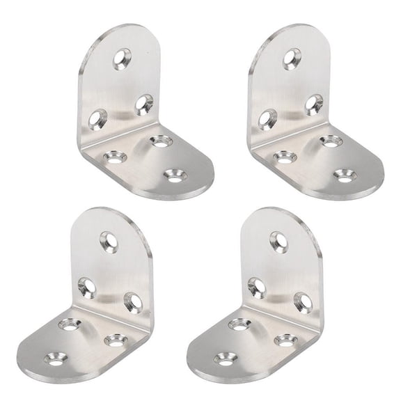 4Pcs Multipurpose Stainless Steel Right Angles Brackets 3 Hole Fixing Plates L Shaped Angles Code Connector Replacement