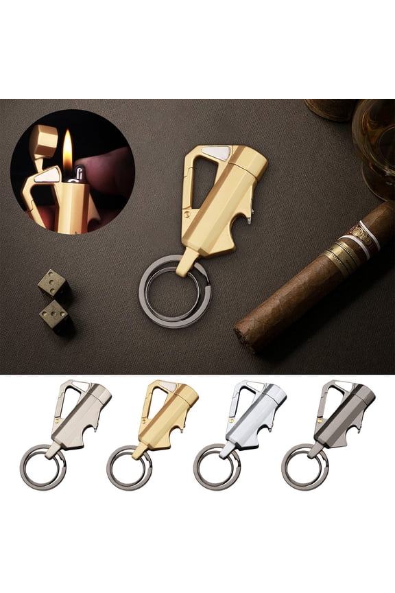 4Pcs Multitool Keychain, Kadlawus Outdoor Multifunctional Keychain with Bottle Opener and Lighter, Portable Waist Clip for Camping, Hiking, and Travel, Durable Metal Tool for Survival, Adventure