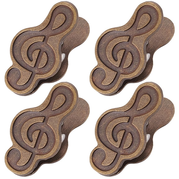 4Pcs Music Note Book Clip Mini Vintage Bronze Metal Notebook Paper Page Holder Travelers Journal Sketchbook Decor