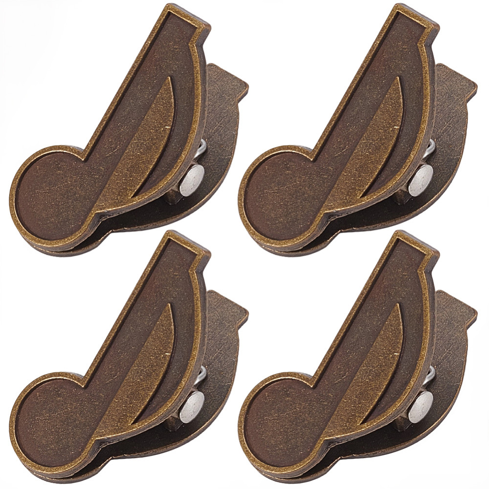 4Pcs Music Note Book Clip Mini Vintage Bronze Metal Notebook Paper Page ...