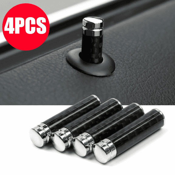 4Pcs NEW Carbon Fiber Interior Dash Door Lock Knob Pins For Ford F150 F250 F350