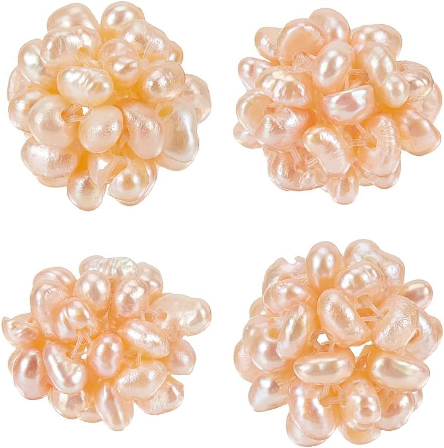 4Pcs Natural Freshwater Pearl Cluster Craft Pearls Beads Ball Cluster 12mm Pearl Beads
