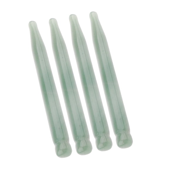 4Pcs Natural Jade Stone Massage Stick Reflexology Acupressure Pen Tool for Deep Tissue Facial Body Relaxation