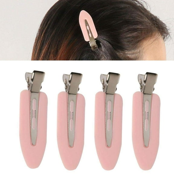 4Pcs No Bend Hair Clips Makeup No Crease Mark Pin Curl Clip Barrettes Hair Partition Positioning Clip for Women Hairstyle Bangs Face Washing