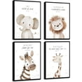 thumbnail image 1 of 4Pcs Nursery Bible Verse Animal Canvas Wall Art Funny Cute Safari Animals Christian Painting Picture Wall Decor Lions Elephant Giraffe Zebra Poster Print Artwork for Boys and Girls, 1 of 6