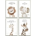 thumbnail image 1 of 4Pcs Nursery Bible Verse Animal Canvas Wall Art Funny Cute Safari Animals Christian Painting Picture Wall Decor Lions Elephant Giraffe Zebra Poster Print Artwork for Boys and Girls, 1 of 6
