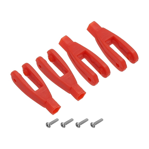 4Pcs Nylon Clevis M2 Thread Linkage End with Screws Fixing Wings for RC Airplane Car,Red
