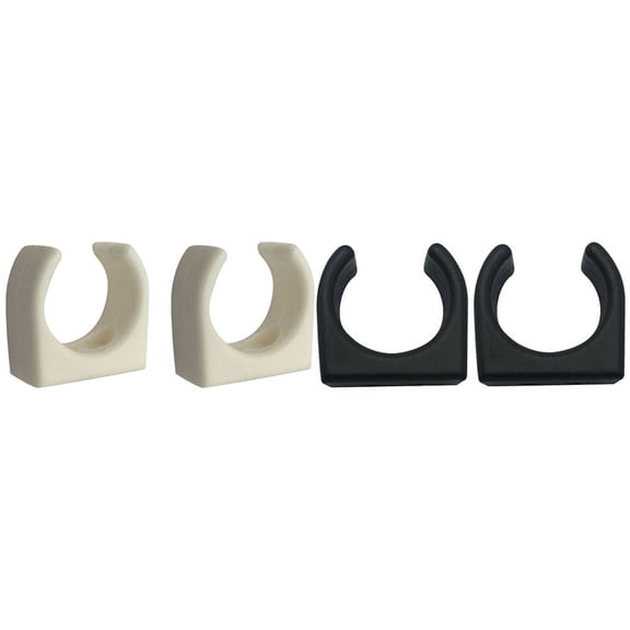 4Pcs Nylon Ladder Clip Boat Hook Clip for Size 1-1/4Inch Diameter Per Set UV Marine Accessories Yacht Boat,White & Black,4 x Marine hook clamp,White & Black