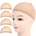 thumbnail image 1 of 4Pcs Nylon Wig Caps, Nude Wig Caps for Women, Stocking Wig Caps for Halloween, Cosplay, Wig Cap for Women, Men, Kids, Stocking Caps for Wigs, 1 of 4