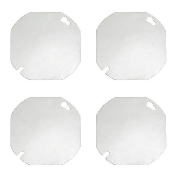 4Pcs Octagonal Electrical Box Cover, Metal Junction Box Lid Flat Outlet Box Plate, For 4In Octagonal Electrical Boxes
