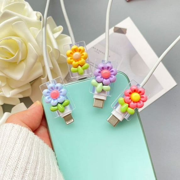 4Pcs Of Cable Protector for Phone Charger, Cute Pattern Phone Cable Protector, Charging Cord Protector, USB Charger Saver