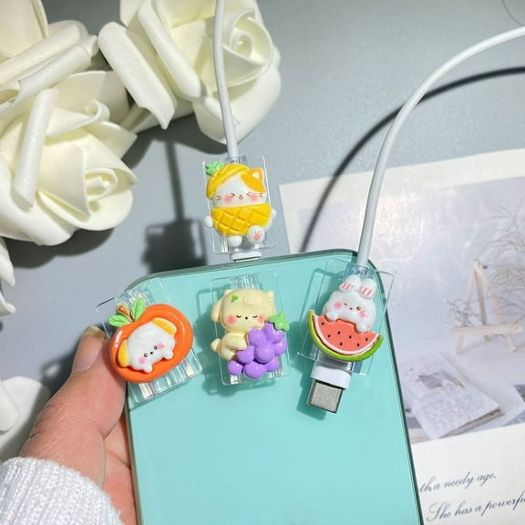 4Pcs Of Cable Protector for Phone Charger, Cute Pattern Phone Cable Protector, Charging Cord Protector, USB Charger Saver