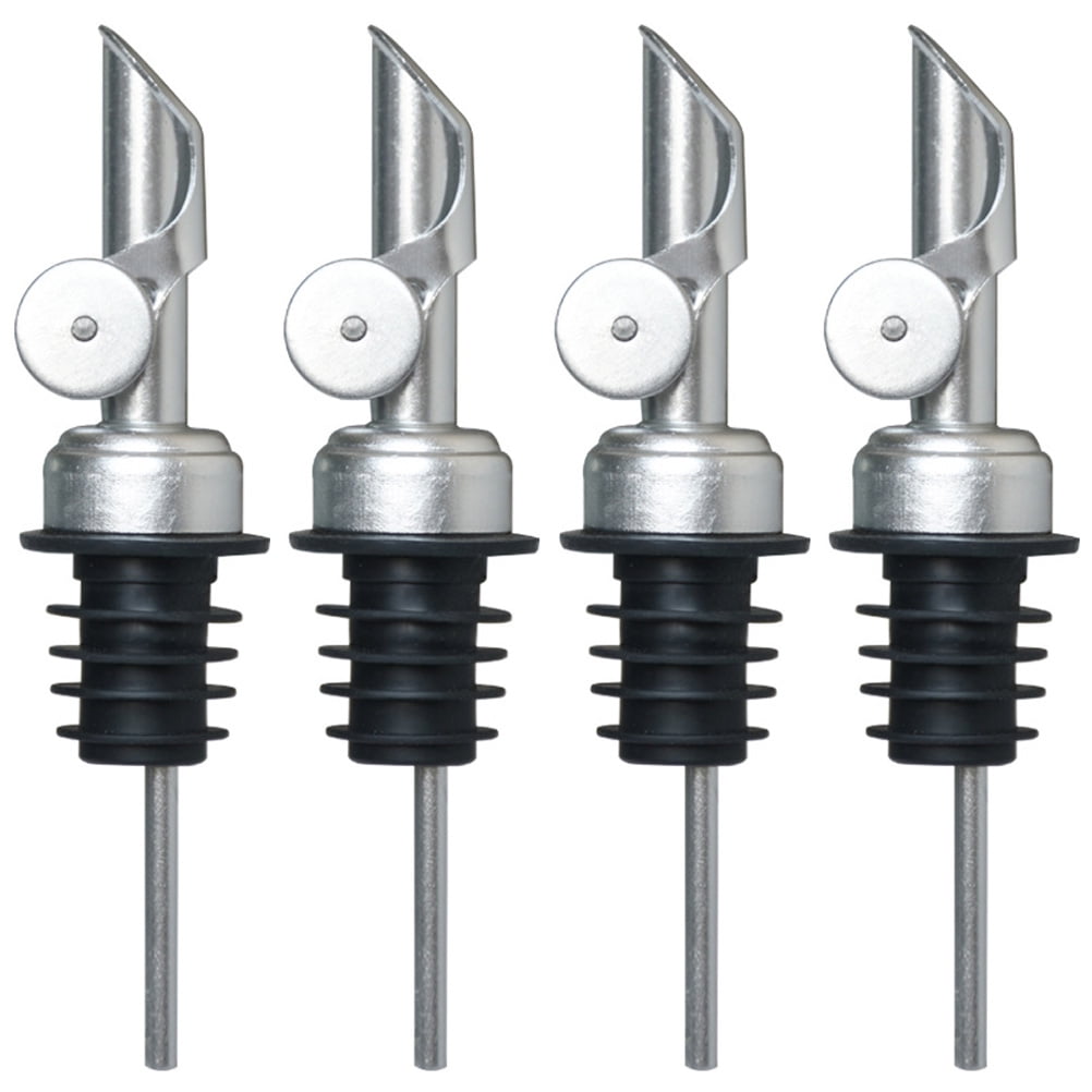 4Pcs Oil Bottle Spout Pour Spout Stainless Steel Oil Bottle Pourer Oil