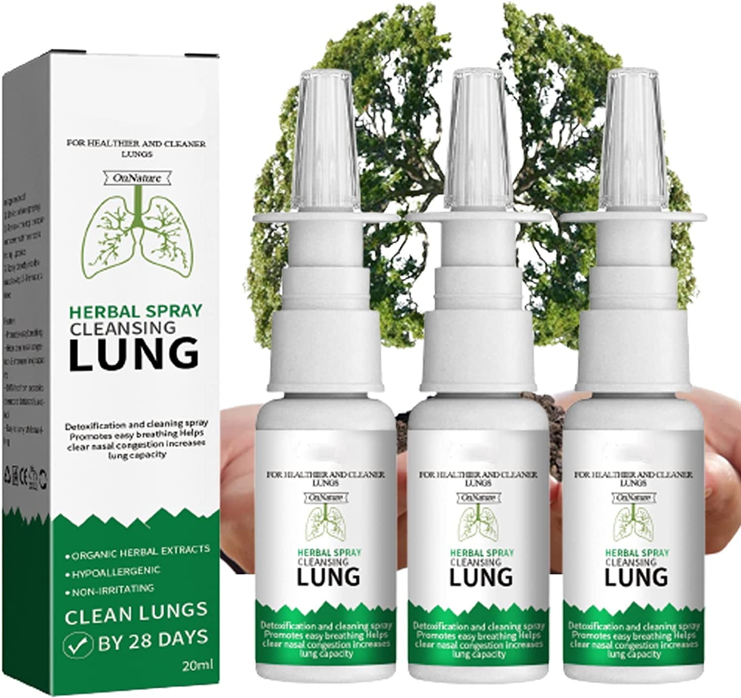 Detox Herbal Lung Cleansing Spray For Smokers Clear 20ml Nasal Congestion  H0E7