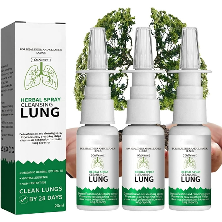 4Pcs Onnature Organic Herbal Lung Cleanse & Repair Nasal Spray Pro,Herbal  Spray Cleansing Lung,Herbal Lung Cleansing Spray 20ml