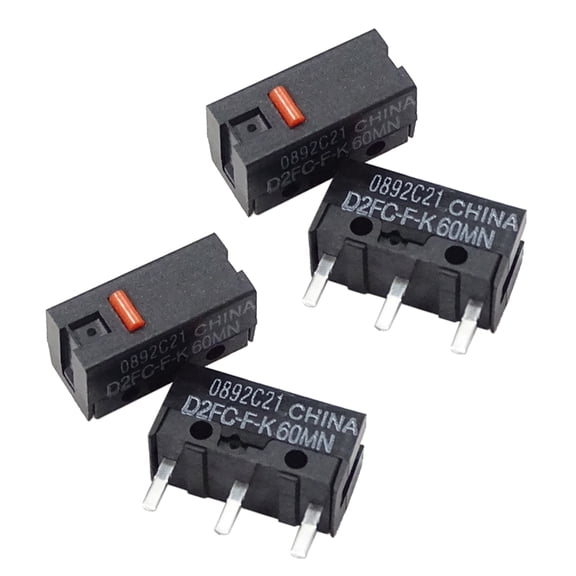 4Pcs Original Mouse Micro Switch Micro Button Red Dot D2FC-F-K Mouse Microswitch