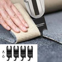 4Pcs Oscillating Saw Blades 1.26*3.74in Oscillating Multi Tool Hook Knife Blade Set High Carbon Steel Universal Blade with 2 Adapter for Cutting Carpet