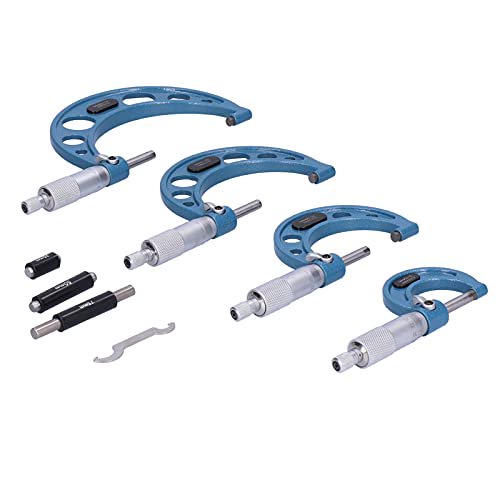 4Pcs Outside Micrometer Metal Measuring Tool Set 25/50/75/100MM 0 01MM Tool Kits Control Micrometer$$Tools