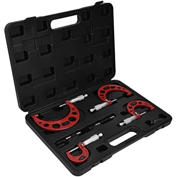 4Pcs Outside Micrometer Premium Outside Micrometer Set 0.0001in Outsides Machinist Tool Set for Measuring Diameter 0?4in$$Tools