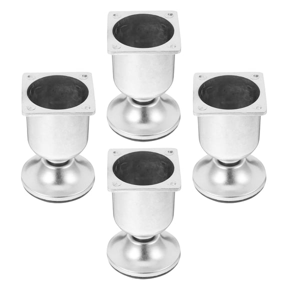 4Pcs Oval Aluminum Alloy Coffee Table Legs Plated Silver for Furniture Easy Installation