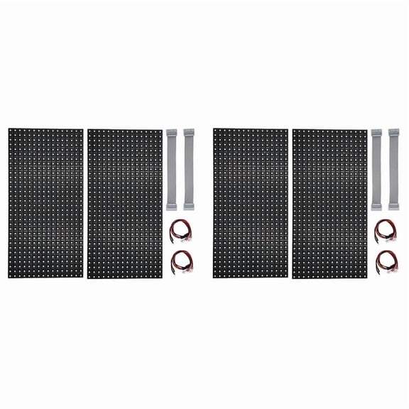 4Pcs P10 Full Color Outdoor LED Module HUB75 SMD3535 32x16 Pixels LED Display Panel 320x160mm 1/4S Driver,4 x LED Display Unit Board 4 cord 4 x cable,Black