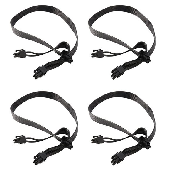 4Pcs PCI Express 8Pin to Dual 6+2Pin Power Supply Cable PCIe 8 Pin 1 to 2 Spliter Cable for RM//-M Series,4 x PCIe 8 Pin male to Dual 2x 8 Pin (6+2) male cable,Black