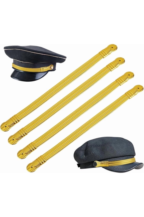 4Pcs PU Leather Hat Band Officer Visor Crusher Cap Band Adjustable Hat Strap for Cowboy Hats Military Golf