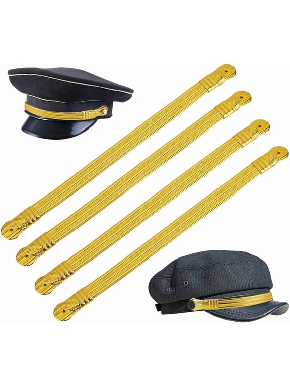 4Pcs PU Leather Hat Band Officer Visor Crusher Cap Band Adjustable Hat Strap for Cowboy Hats Military Golf