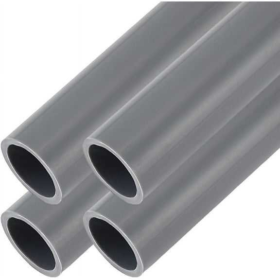 4Pcs PVC Rigid Round Pipes 13.8 Inch Black Hollow Round Tubes 0.8 Inch OD 0.6 Inch ID Plastic Rigid Pipes Round Rigid Tubing