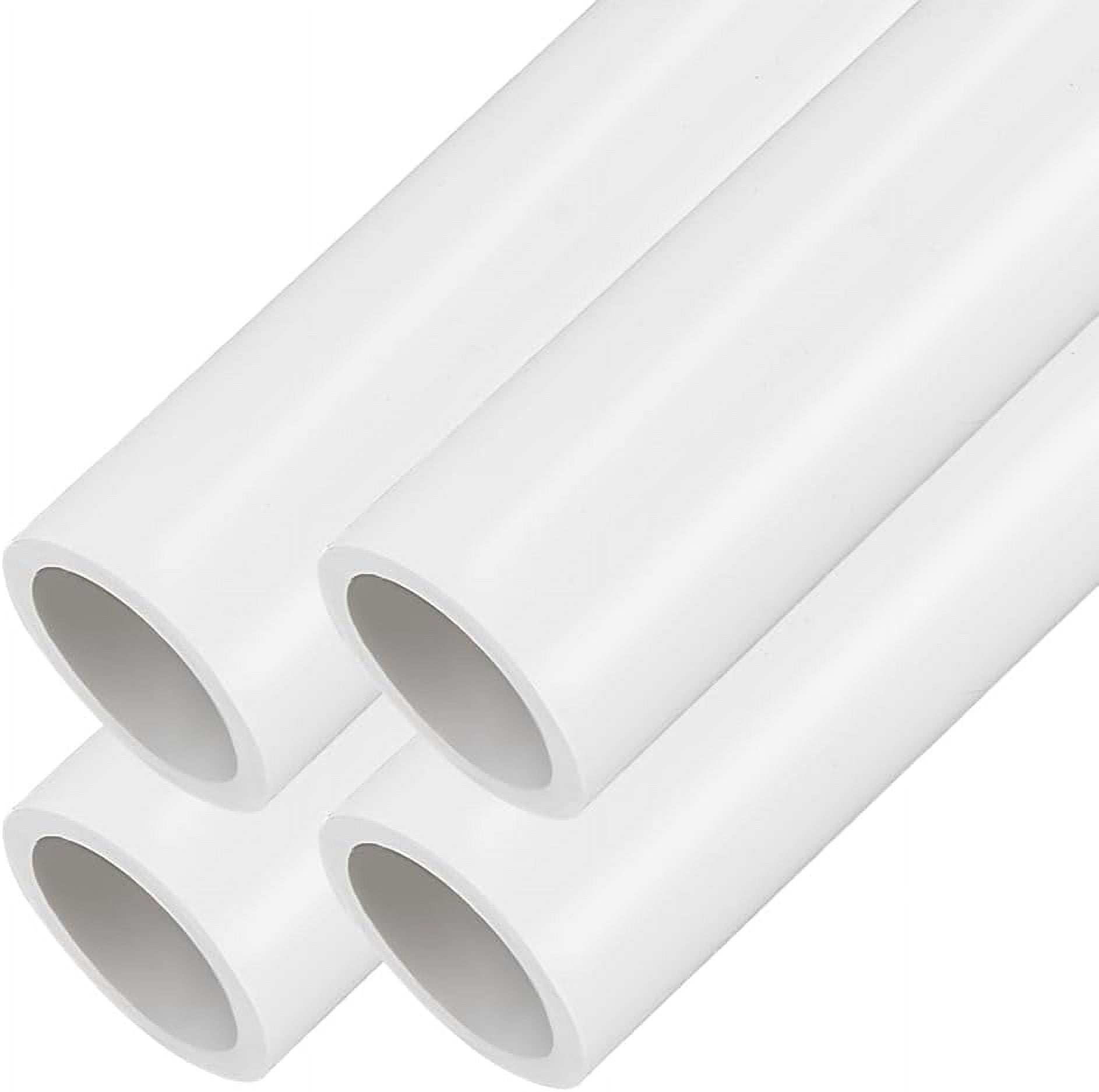 Plastic Rounding Pipe 4Pcs PVC Rigid Round Pipes 13.8 Inch WhiteSmoke Hollow Round Tubes 0.8 ...