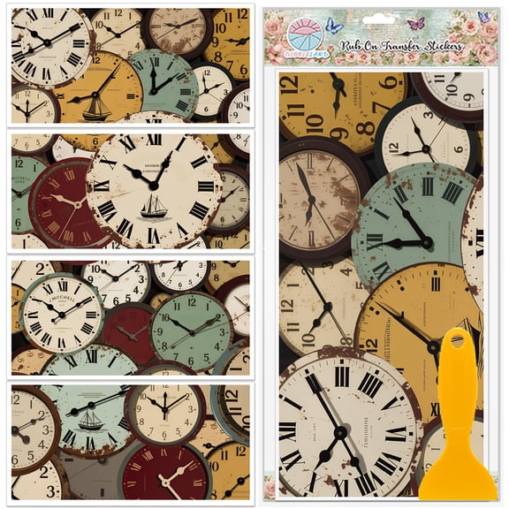 4Pcs PVC Waterproof Decorative Stickers Self Adhesive Decals for Furniture Decoration Clock 300x150mm