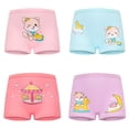 thumbnail image 1 of 4Pcs/Pack Little Girls Underwear Briefs Panty Cartoon Pattern Soft Breathable Elastic Cotton Girls Briefs, 1 of 4