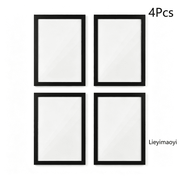 4Pcs Painting Frames Magnetic Diamond Art Frames Self Adhesive Frames for Painting Pictures 14 x10In Room Wall Window Door Decor Accessories, Black