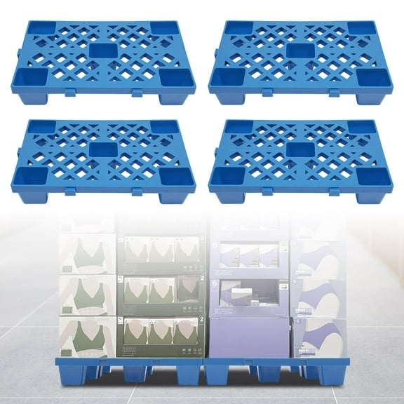 4Pcs Pallets Breathable Grid Pallets Moisture-Proof Floor Pallet 50*30*10cm Each for Supermarkets, Offices