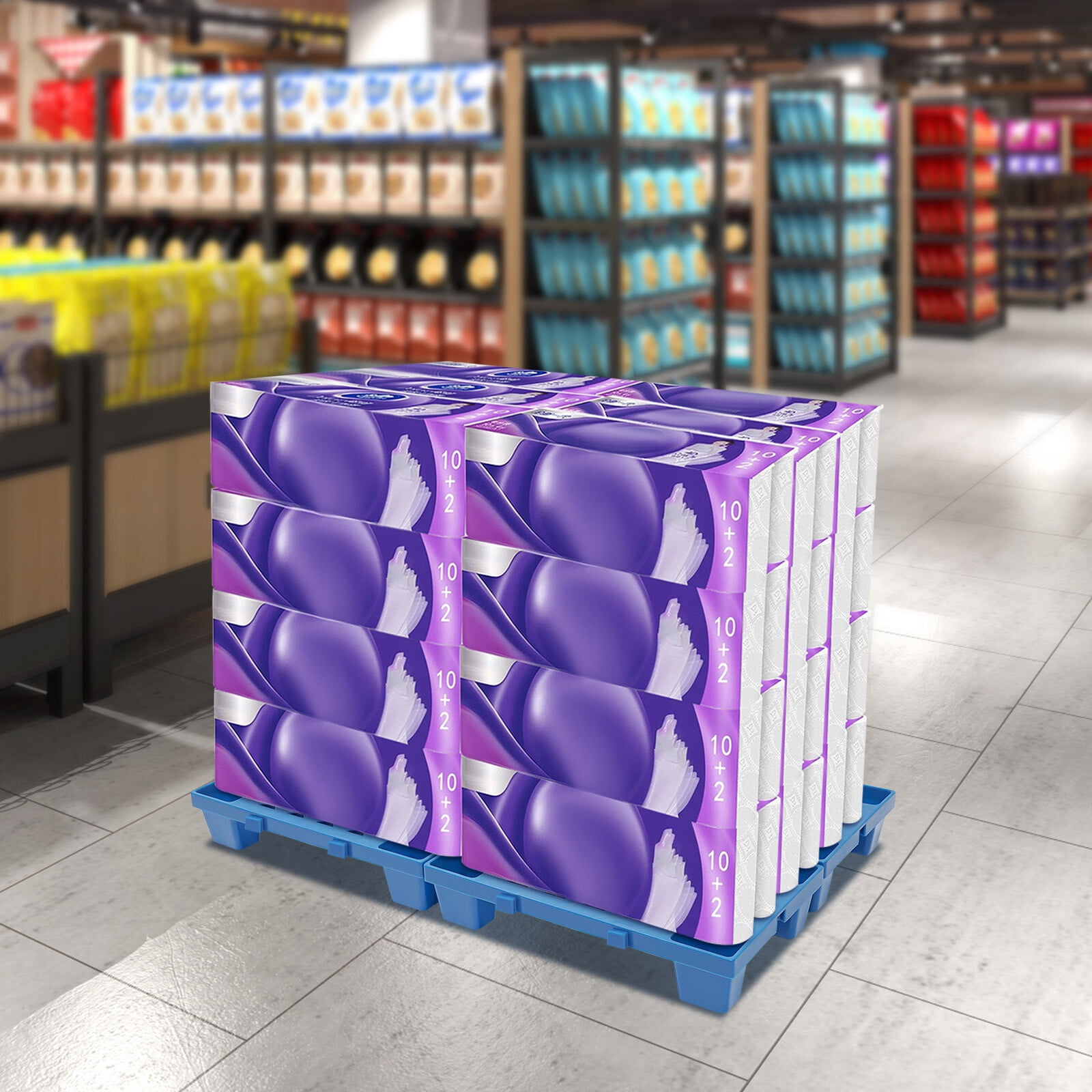 4Pcs Pallets Moisture-Proof Floor Pallet Breathable Grid Pallets 50*30*10cm Each for Supermarkets, Offices, Laboratories